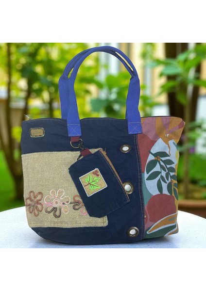 Vintage Salaş Çok Renkli Orta Boy Günlük Seyahat Gezi Omuz Çantası 36CMX34CM