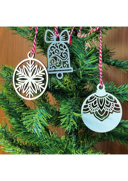 Bfs 10 Parça Kırmızı Beyaz Ipli Karışık Model Ahşap Yılbaşı Ağaç Süsü fiyatları