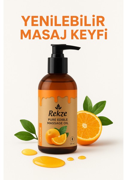 Yenilir Doğal Portakal Aromalı Masaj Yağı - 4'lü Keyif Paketi (4X120 Ml)
