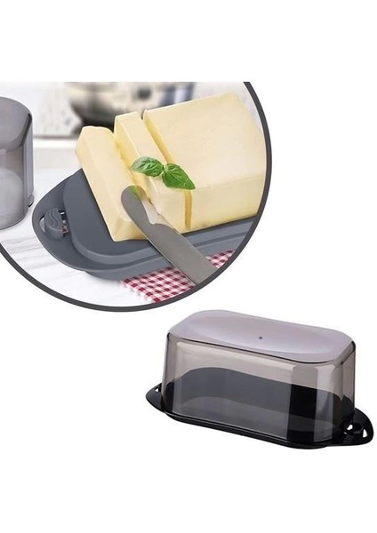 Bfs Kilitli Plastik Kapaklı Kahvaltılık Tereyağlık Peynirlik Erzak Saklama Kabı AP-9428