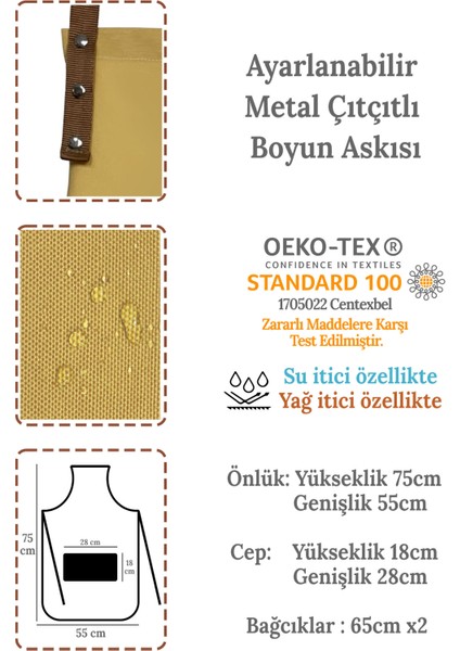 Kumaş Mutfak Önlüğü Seti 2'li Leke Tutmaz Su Itici %65 Pamuk %35 Polyester Sun & Moon Ay-Güneş Önlük fırsatları