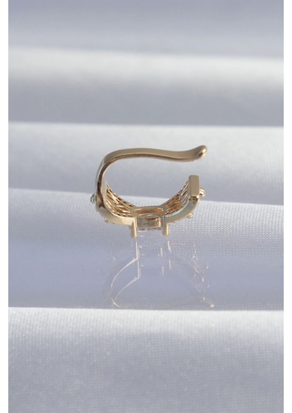 Bfs Pirinç Gold Renk Zirkon Taş Kaplama Earcuff Küpe fiyatları