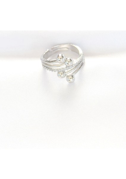 Bfs Topçuk Model Zirkon Taşlı Silver Renk Ayarlanabilir Yüzük fiyatları