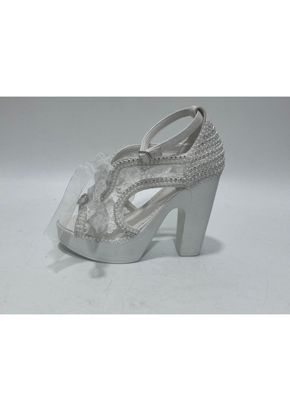 Ayakkabı Tutkusu Stilo Inci Kaplama Kalın Topuk Gelin Ayakkabısı 39 Numara modelleri