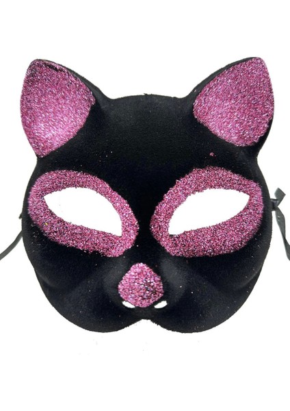 Bfs Siyah Renk Pembe Simli Süet Kedi Maskesi 18X14 cm fiyatları