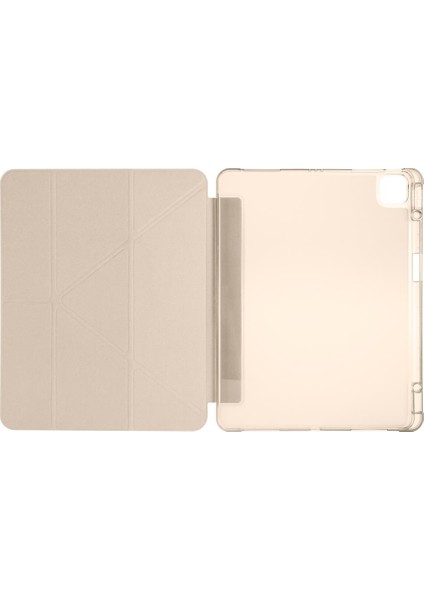 iPad Pro 13 M4 Uyumlu Kılıf Kalem Bölmeli Tri Folding Standlı Arkası Silikon Uyku Modlu indirimleri