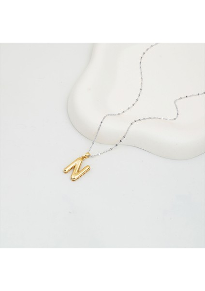 N Balon Harfi 14 Ayar Altın Kolye Ucu modelleri