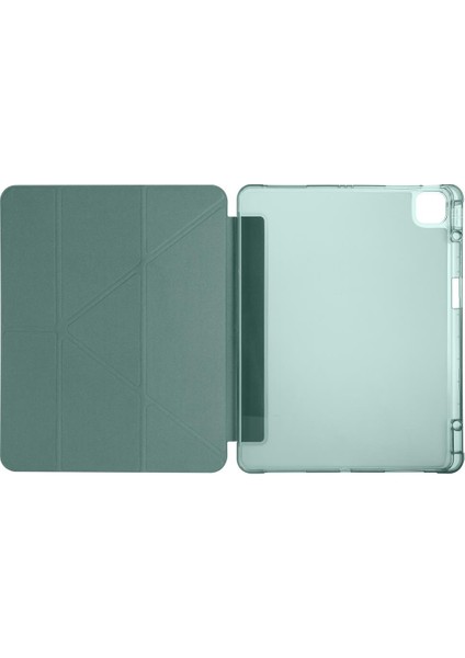 iPad Pro 13 M4 Uyumlu Kılıf Kalem Bölmeli Tri Folding Standlı Arkası Silikon Uyku Modlu indirimleri