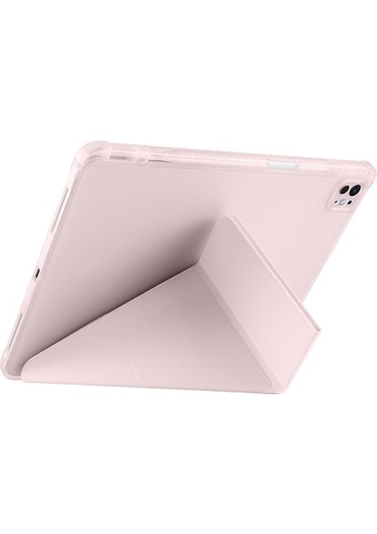 iPad Air 13 M2 / M3 Uyumlu Kılıf Kalem Bölmeli Tri Folding Standlı Arkası Silikon Uyku Modlu modelleri