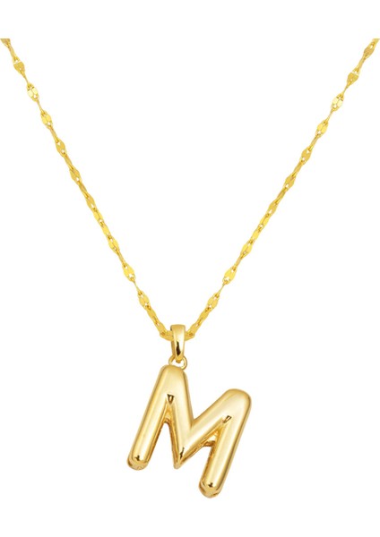 M Balon Harf 14 Ayar Altın Kolye