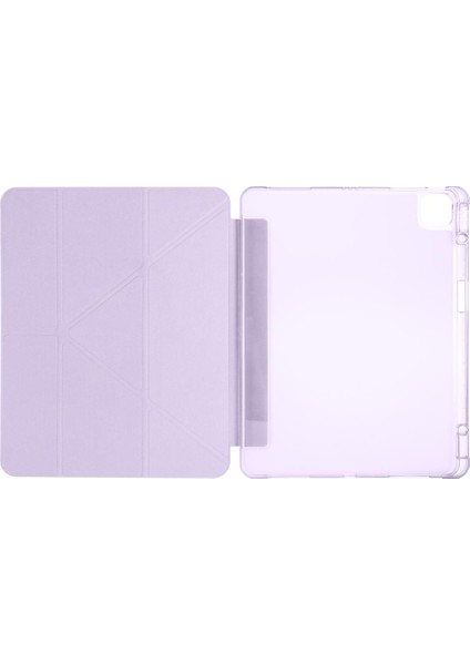 iPad Pro 13 M4 Uyumlu Kılıf Kalem Bölmeli Tri Folding Standlı Arkası Silikon Uyku Modlu indirimleri