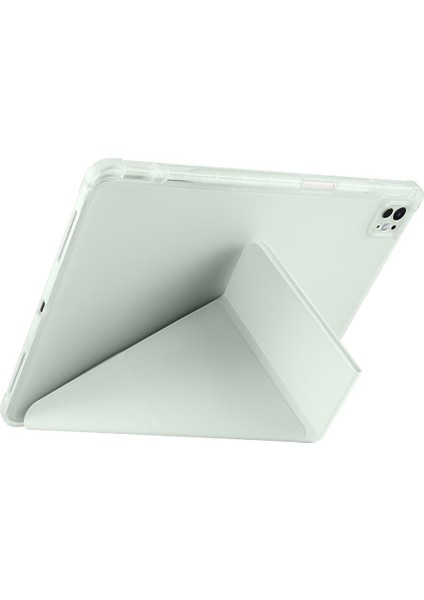 iPad Air 13 M2 / M3 Uyumlu Kılıf Kalem Bölmeli Tri Folding Standlı Arkası Silikon Uyku Modlu modelleri