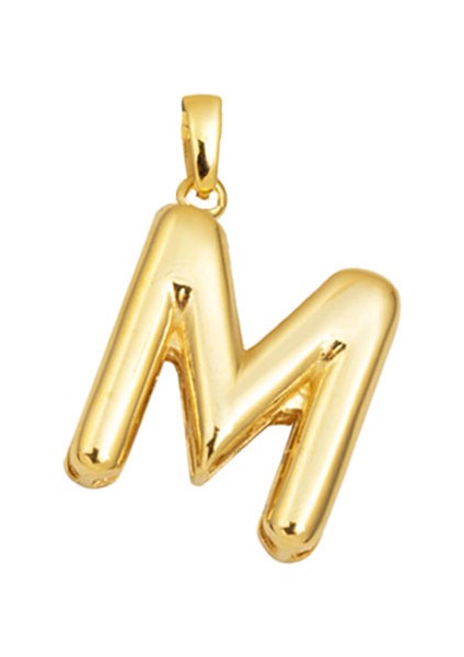 M Balon Harf 14 Ayar Altın Kolye Ucu