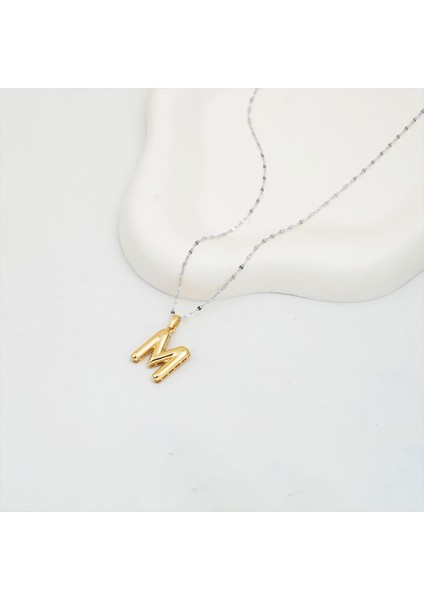 M Balon Harf 14 Ayar Altın Kolye Ucu modelleri