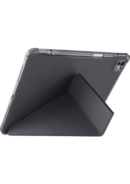 iPad Air 13 M2 / M3 Uyumlu Kılıf Kalem Bölmeli Tri Folding Standlı Arkası Silikon Uyku Modlu modelleri