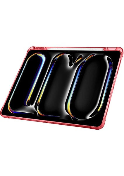 iPad Air 13 M2 / M3 Uyumlu Kılıf Kalem Bölmeli Tri Folding Standlı Arkası Silikon Uyku Modlu fiyatları