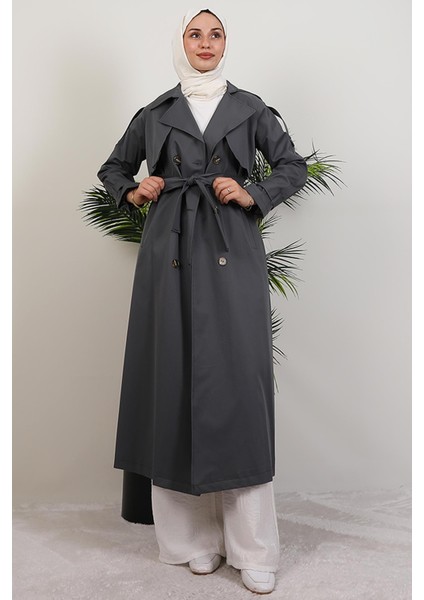 Beria Trençkot Koyu Gri