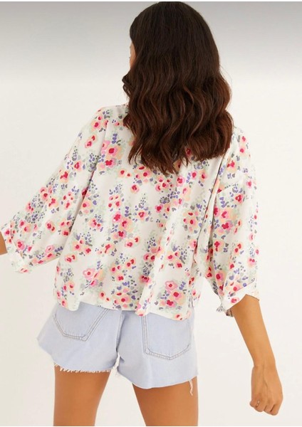 Çiçek Desenli Kısa Oversize Gömlek indirimleri