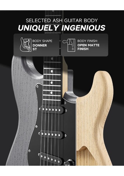 Dst-80 St Elektro Gitar Seti (Matton Black) modelleri