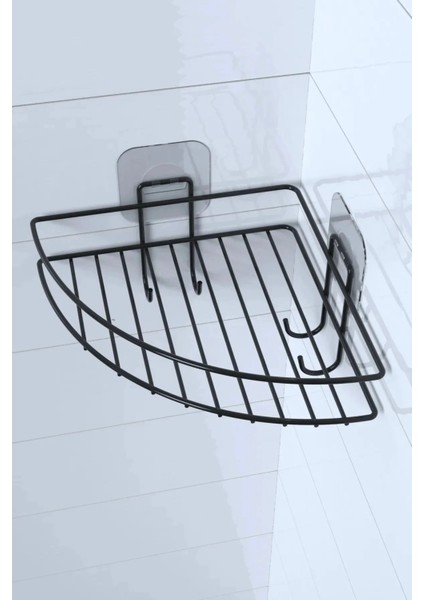 Bfs Yapışkanlı Banyo Köşeliği Kancalı Köşe Rafı Duş Şampuanlık Duvar Düzenleyici Organizer Raf