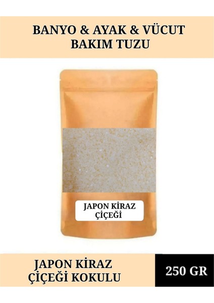 250 gr Japon Kiraz Çiçeği Yağı Banyo Tuz Küvet & Jakuzi Tuzu Manikür & Pedikür Tuzu Ayak Bakım Tuzu