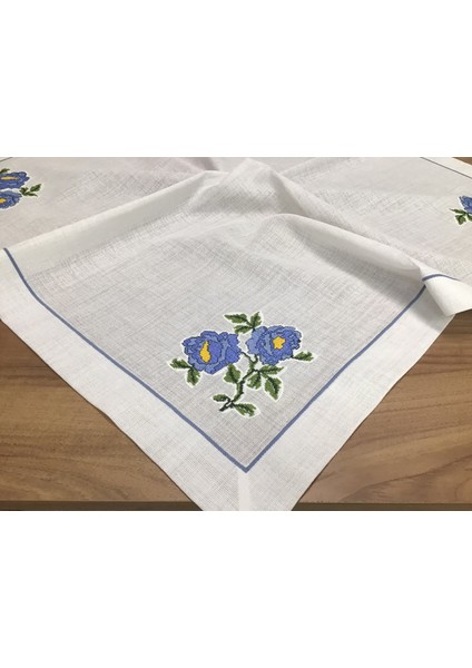 Mavi Kaneviçe Işlemeli Mutfak Takımı- 7 Parça fırsatları