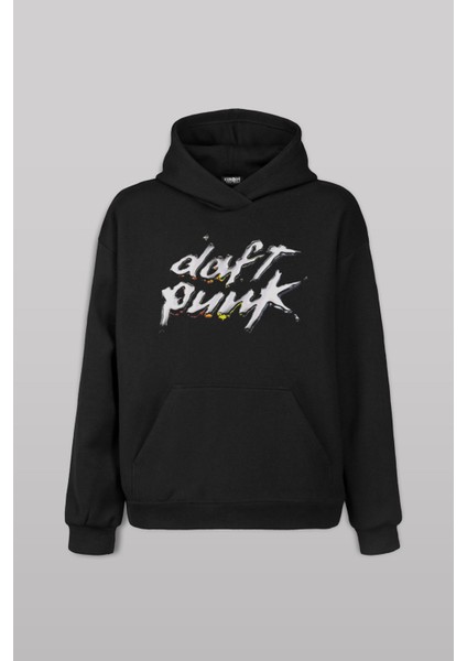Daft Punk Müzik Get Lucky Music Ön Baskılı Sweatshirt Unisex Kapüşonlu Hoodie