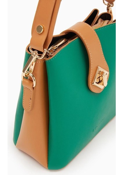 Yeşil-Camel Kadın Omuz Çantası 930167 Çanta