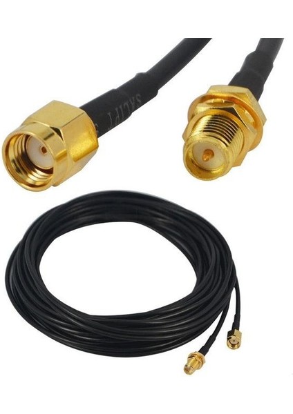 4342 Wireless Wi-Fi Anten 3 Metre Uzatıcı Altın Kaplama Uzatma Kablosu Bilgisayar,modem,access Point , Wireless Adaptör Gibi Cihazların Antenlerini Uzatmak Için Kullanılır.