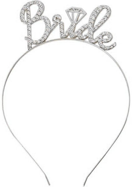 Gümüş Renkli Taşlı “bride” Gelin Tacı – El Yazısı Yazı Tipiyle modelleri