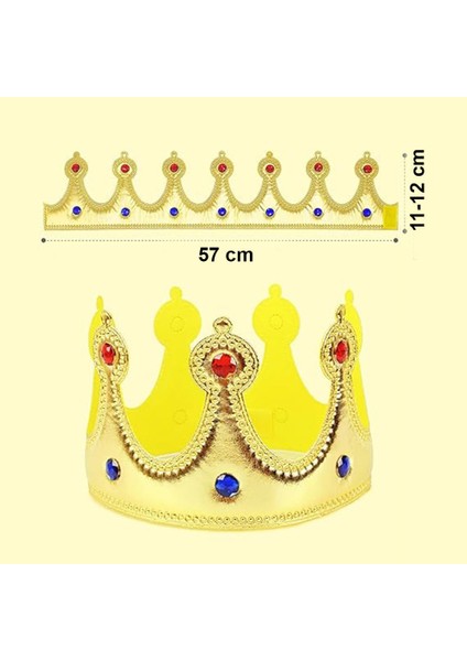 Altın Renk Eva Malzemeden Imal Çocuk Kral Tacı 57 cm modelleri