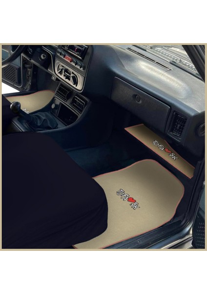 Tofaş Şahin Doğan Kartal Nakışlı Bej Renk Oto Halı Paspas | Tofaş Bej Torpido Alt Kaplama Örtüsü fiyatları