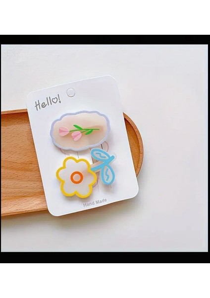 Çiçek ve Yaprak Tasarımlı Sevimli Saç Tokası – Bebek, Çocuk ve Yetişkin Kullanımına Uygun modelleri