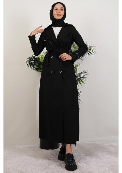 Algın Trençkot Siyah