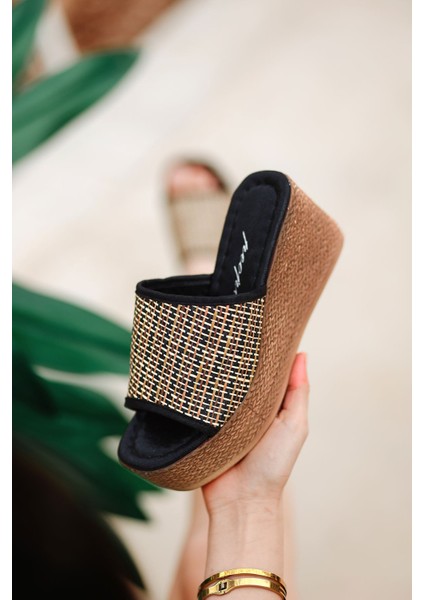 Viola Dolgu Taban Hasır Terlik modelleri