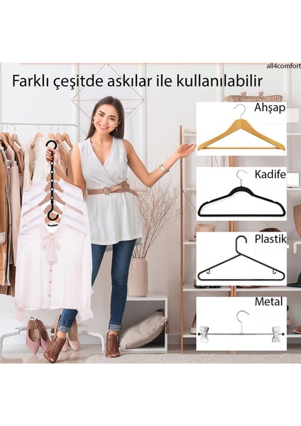 Çok Fonksiyonlu Askı, Sihirli Askı, Dolap Içi Askı Çoğaltıcı, Askı Düzenleyici indirimleri