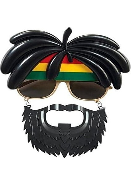 Rasta Peruklu Rasta Sakallı Bob Marley Bıyıklı Parti Gözlüğü 27X18 cm modelleri