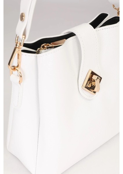 Beyaz Rugan Kadın Omuz Çantası 930167 Çanta