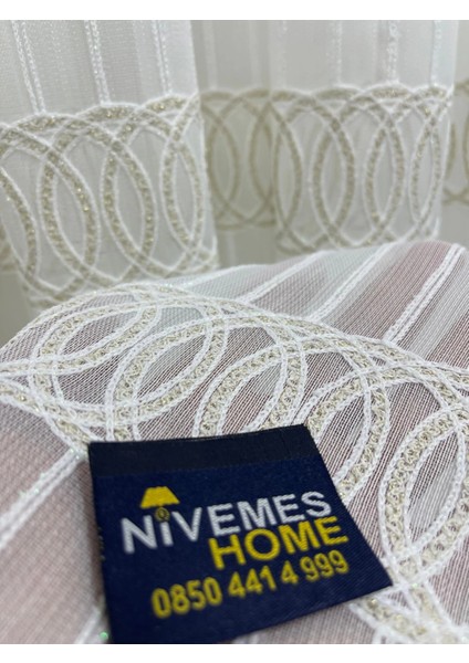 Nivemeshome Beyaz Yağmur Tül Perde 1/3 Sık Pile fırsatları