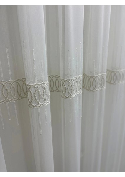 Nivemeshome Beyaz Yağmur Tül Perde 1/3 Sık Pile indirimleri