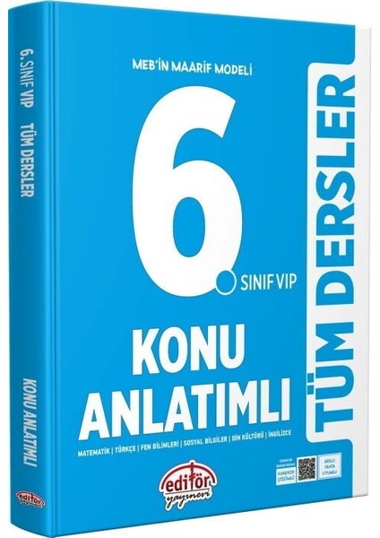 6. Sınıf Vip Tüm Dersler Konu Anlatımlı Editör Yayınları