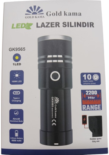 Profesyonel Lazerli El Feneri GK-9565 fırsatları