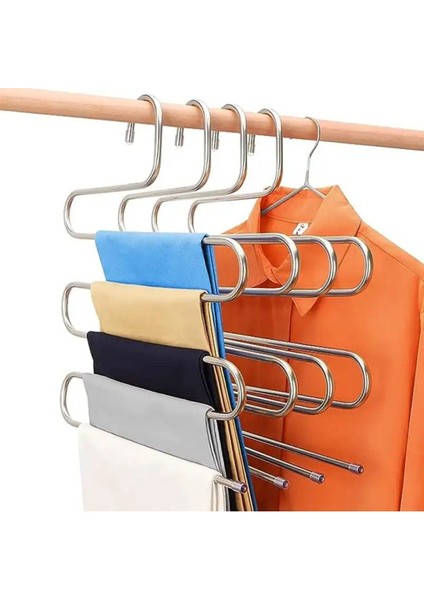 Çok Katlı Metal Pantolon ve Eşarp Düzenleyici, Dolap Içi Saklama Organizer 1 Adet