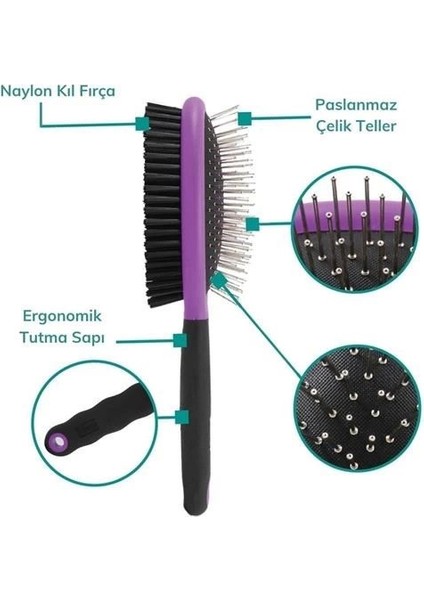 Bfs Çok Amaçlı Çift Taraflı Kolay Evcil Hayvan Kedi Köpek Temizleme Pet Fırçası modelleri