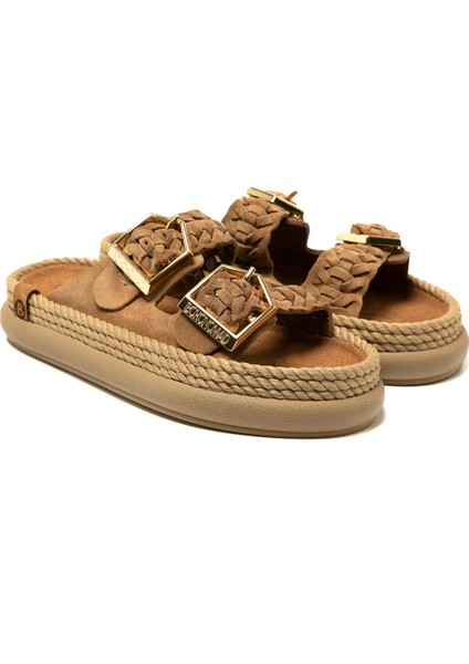 SYDOR12-00037 Bohonomad Sydney Örgü Kadın Terlik Latte modelleri