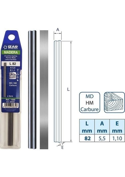 Izar Planya Bıçağı 82 mm 1 Çift