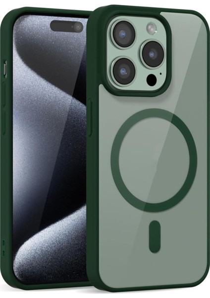 iPhone 16 Pro Max Uyumlu Kenarları Renkli Şeffaf Magsafe Kılıf