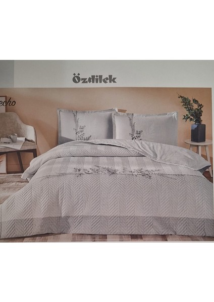 Ranforce Çift Kişilik Dört Mevsim Set Helecho Gri