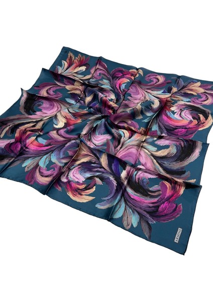 Armine Ipek Eşarp 2026 Kış - 9423-35 Petrol Mavi Sura