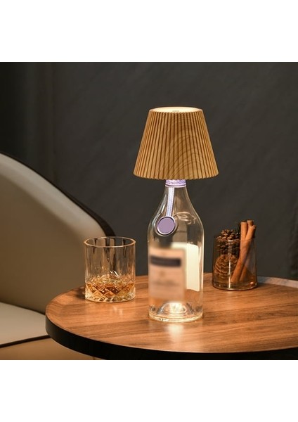 Minimalist Şişe Üstü Lamba USB Şarjlı Lityum Bataryalı Dokunmatik Kontrollü Dekoratif Masa Lambası